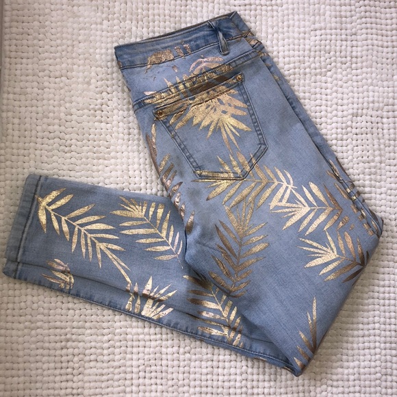 gold leaf jeans